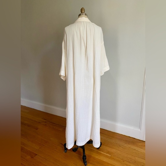 Madewell | Cream Cotton Gauze Button-up Caftan Duster Cover-up | Sz M - Picture 3 of 10